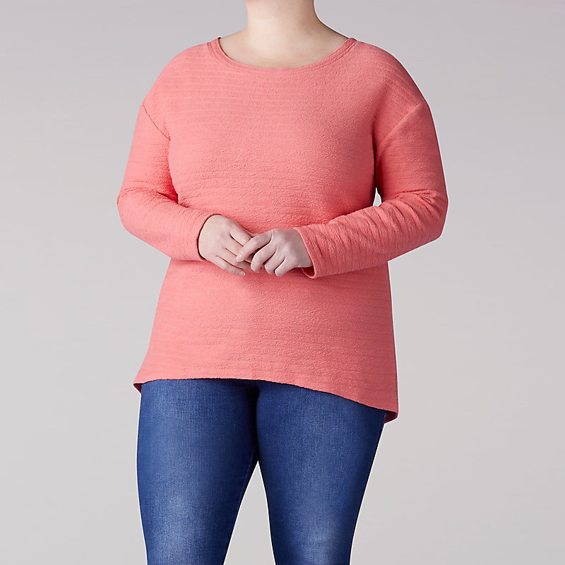 Lee Long Sleeve Tonal Stripe Sweater - Plus