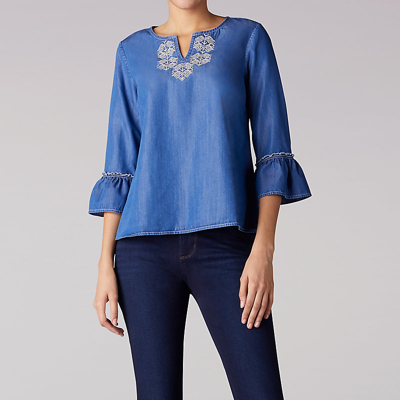 Lee Denim Top With Bell Sleeves