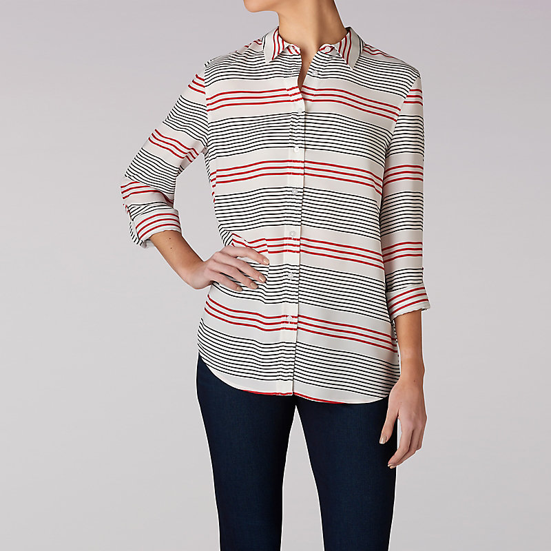 Lee Stripe Print Button Front Top