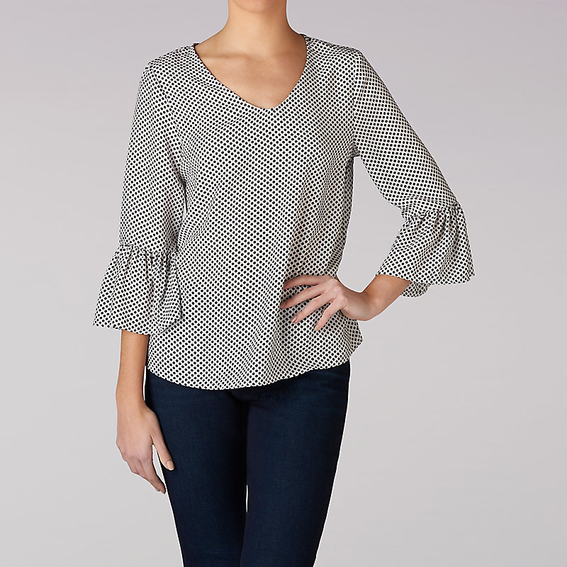 Lee Bell Sleeve Polka Dot Top