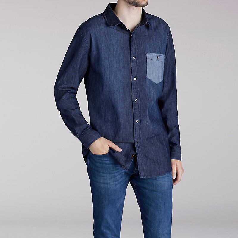 Lee Long Sleeve Stretch Denim Shirt