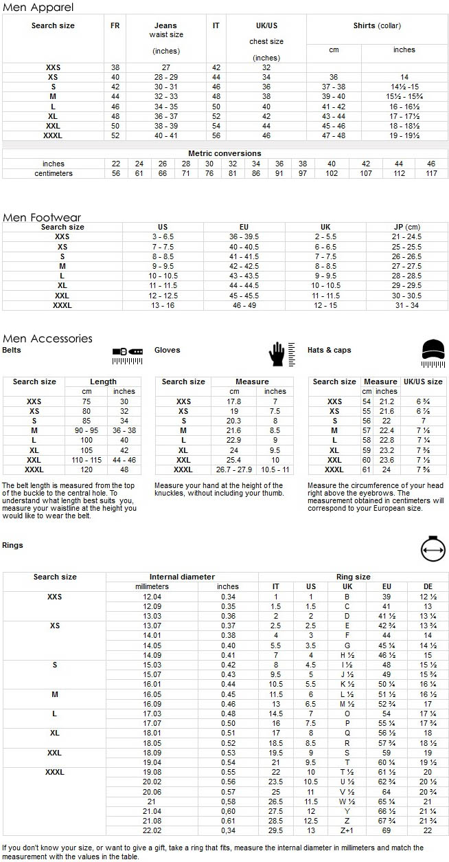 Tommy Jeans Size Chart