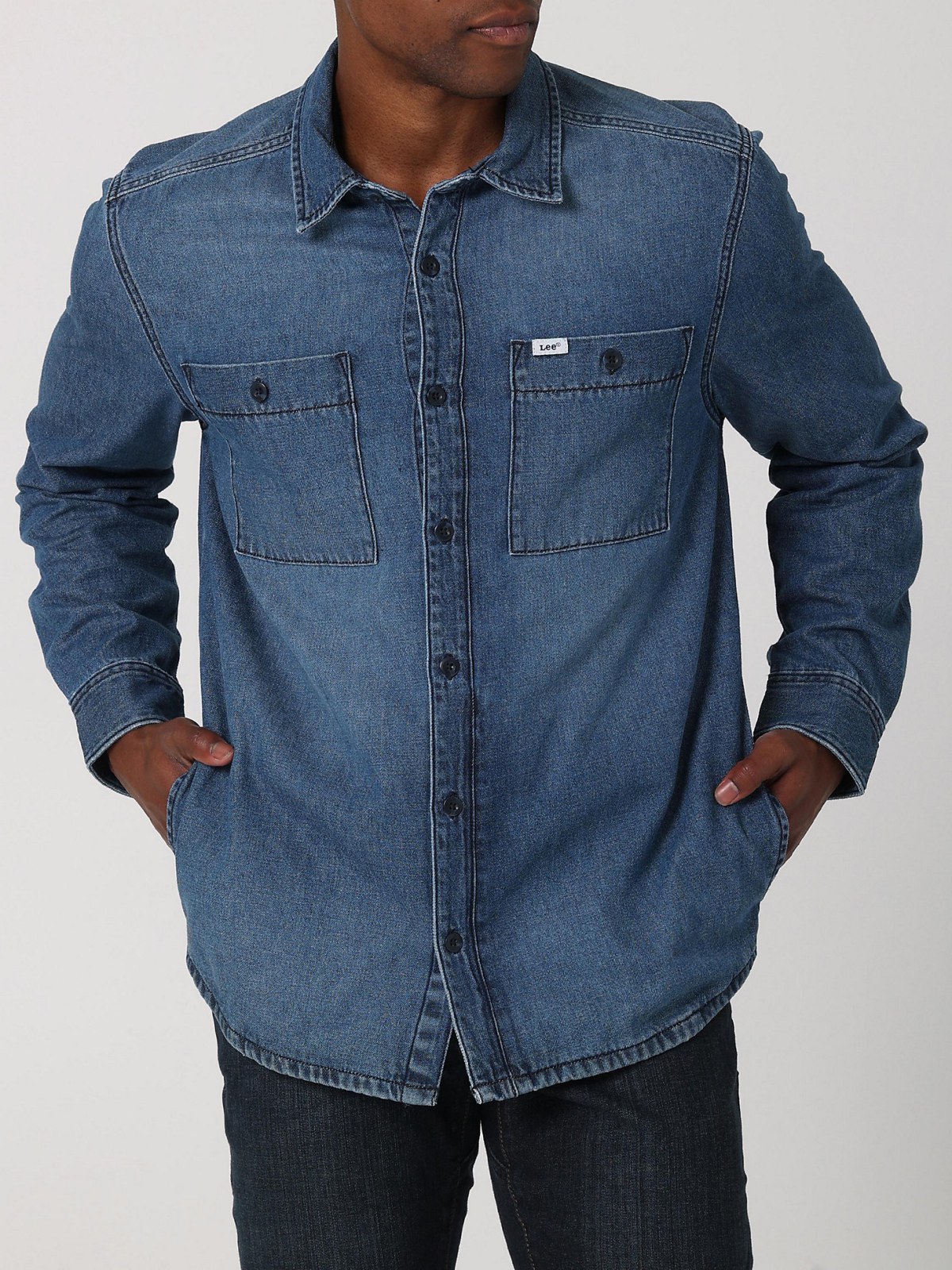 MEN'S WORKWEAR DENIM OVERSHIRT IN PAW DENIM