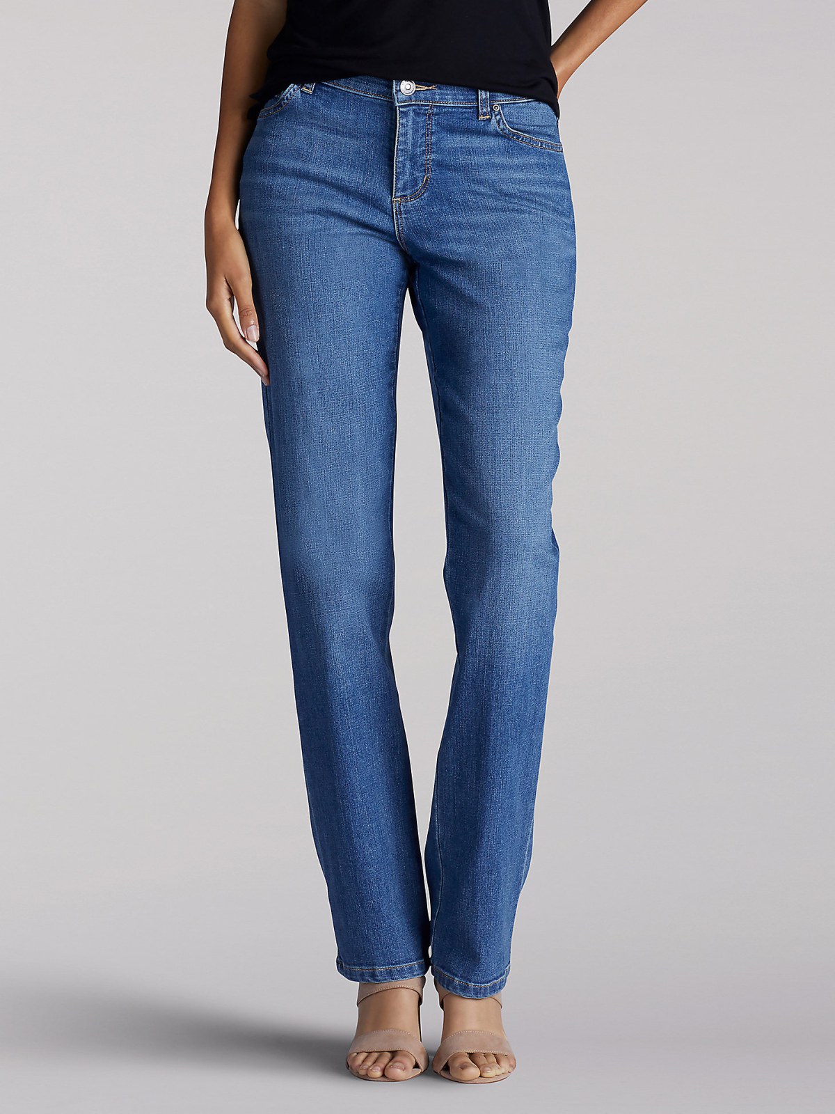 WOMEN’S STRETCH RELAXED FIT STRAIGHT LEG JEAN (PETITE) IN MERIDIAN