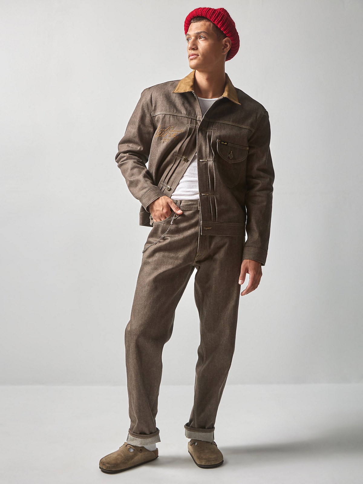 MEN'S LEE® X THE BROOKLYN CIRCUS® 101B COWBOY BUCKLE BACK JEAN IN BROWN SELVEDGE
