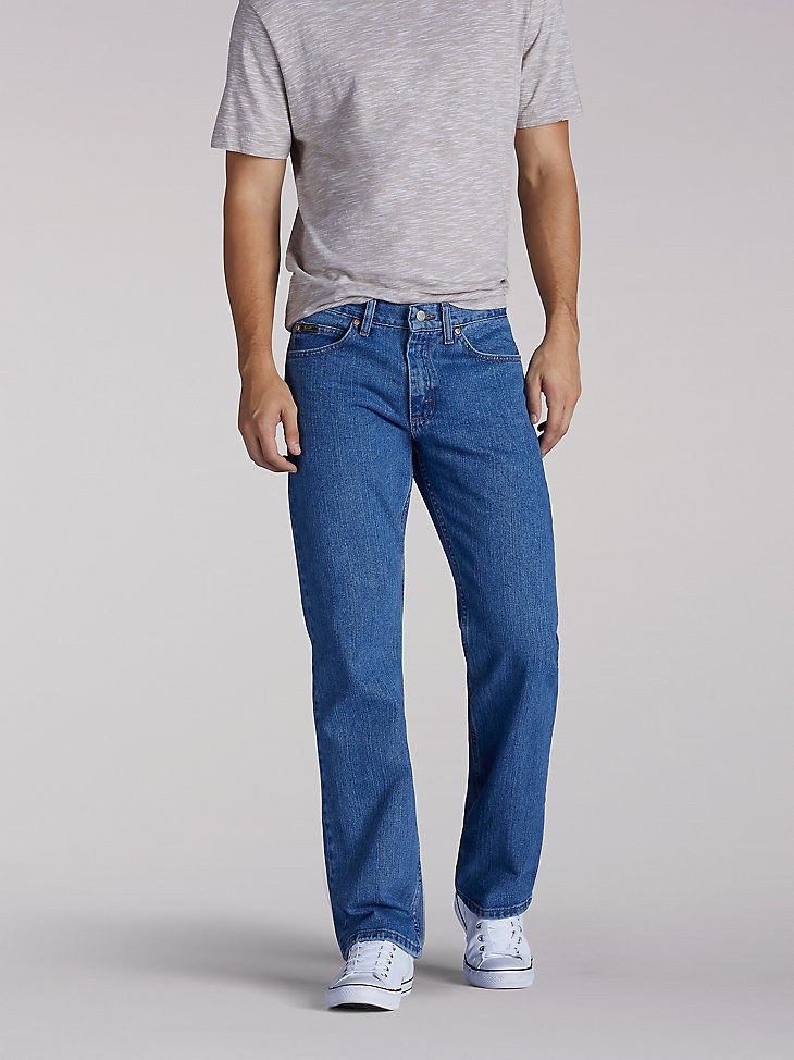 MEN’S REGULAR FIT BOOTCUT JEANS IN PEPPER STONE