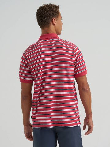 Men's Stripe Mini Pique Polo Shirt