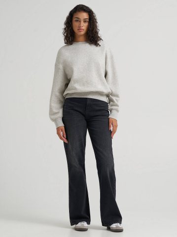 Women's Solid Crew Neck Sweatshirt