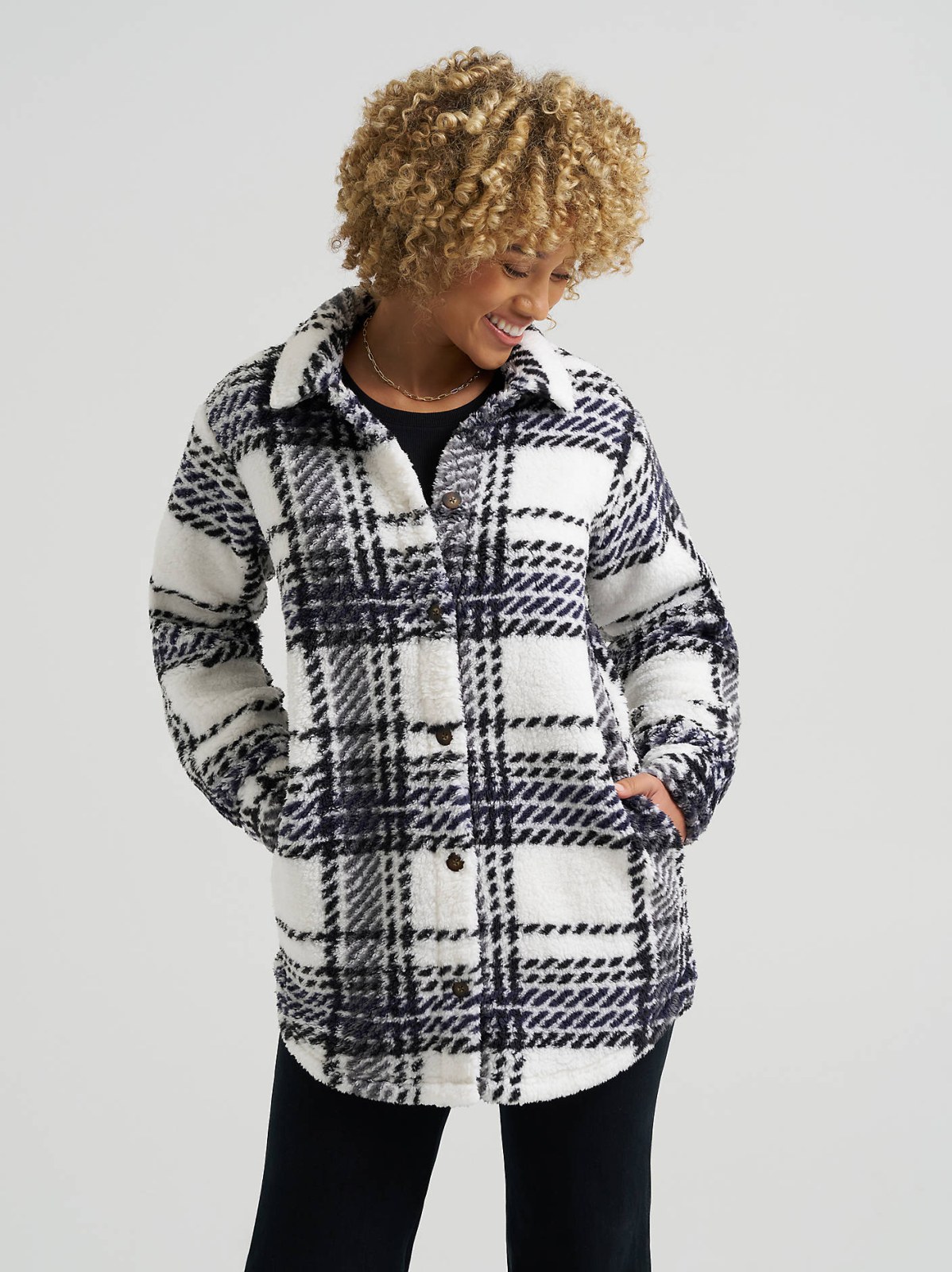 Women's Plaid Sherpa Shacket