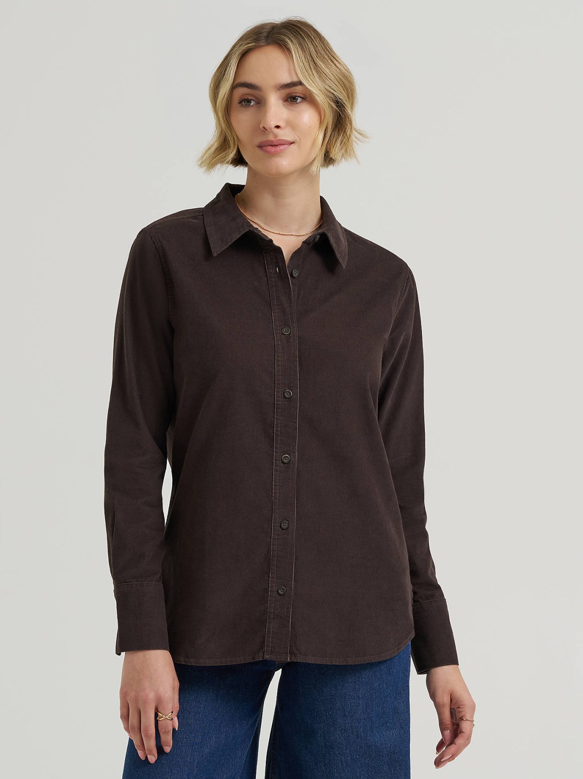 Women's Classic Button Down Corduroy Shirt - view 5