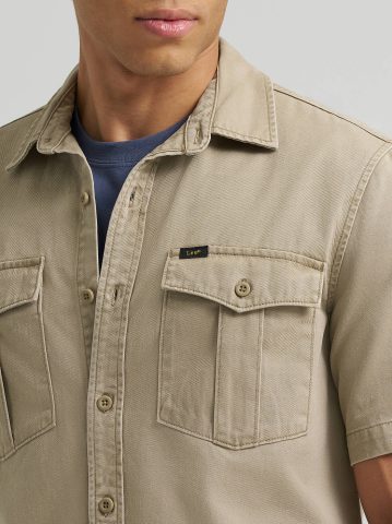 Men's Double Chest Patch Pocket Button Down Shirt