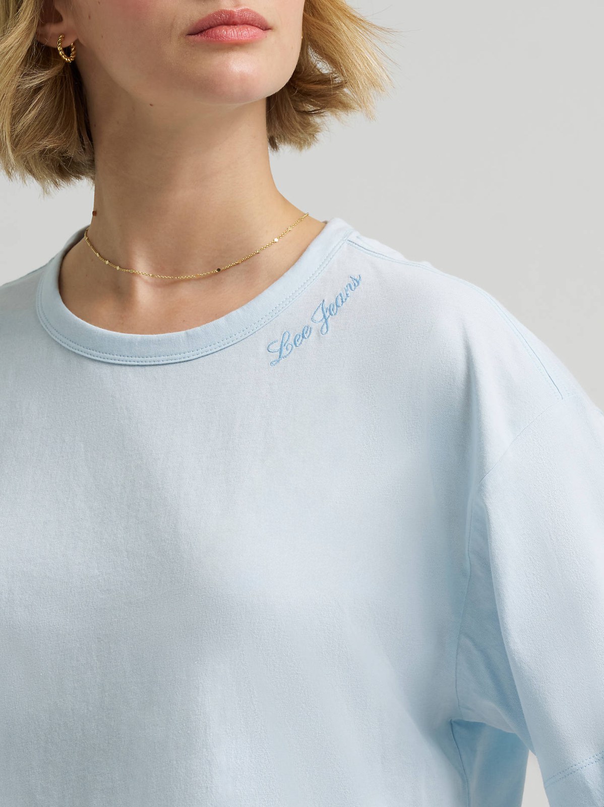 Women's Boxy Fit Embroidered Logo Tee - view 6