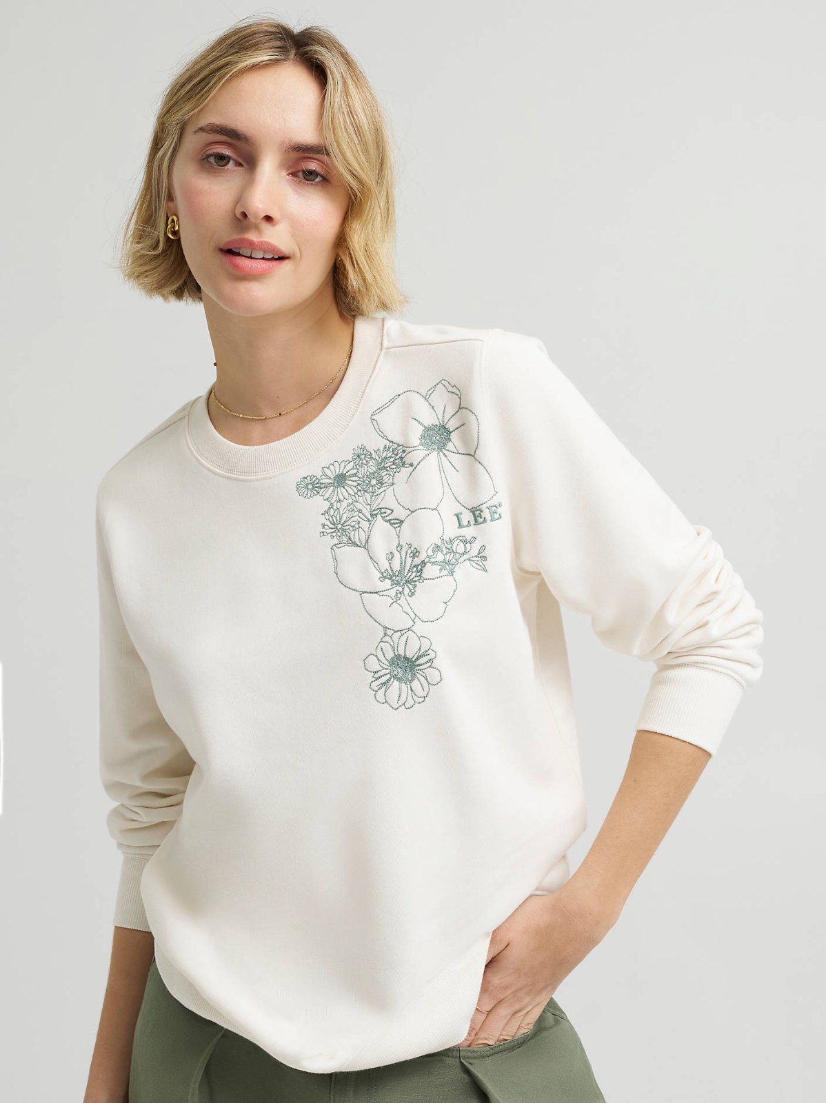 Women's Floral Embroidered Logo Sweatshirt - view 2