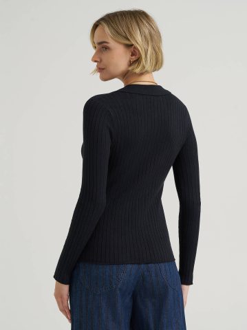 Women's Plaited Polo Sweater