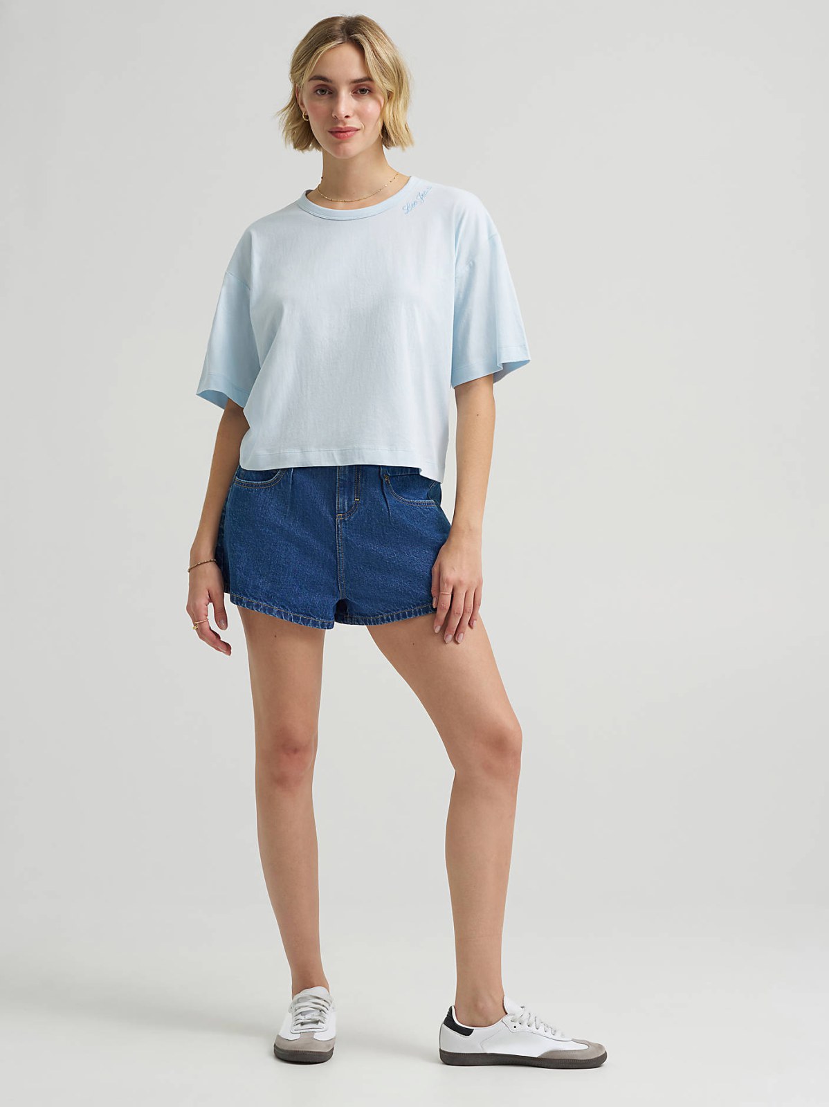 Women's Boxy Fit Embroidered Logo Tee - view 4