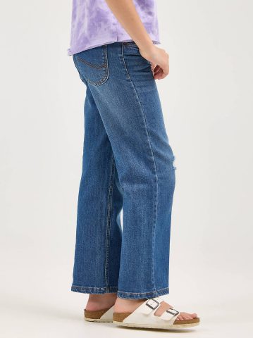 Girl's Distressed Wide Leg Jean