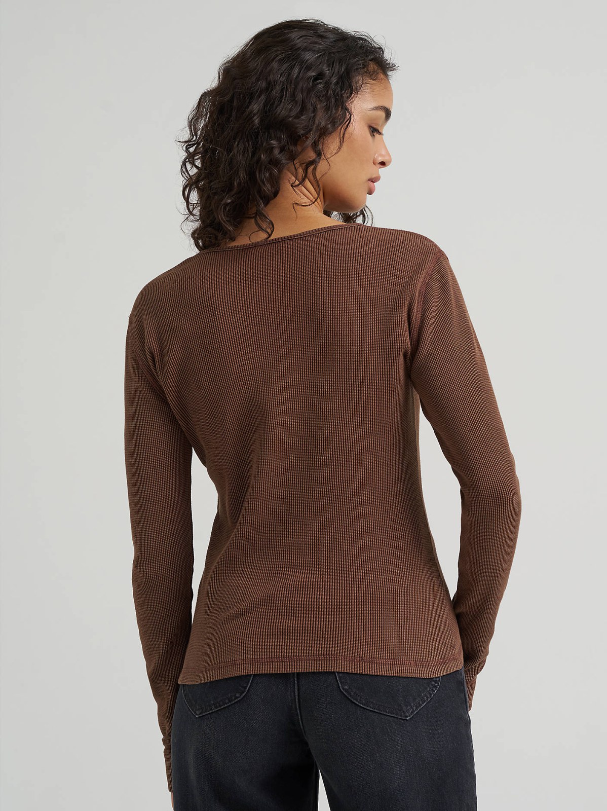 Women's Waffle Knit Henley Button Down Top - view 3