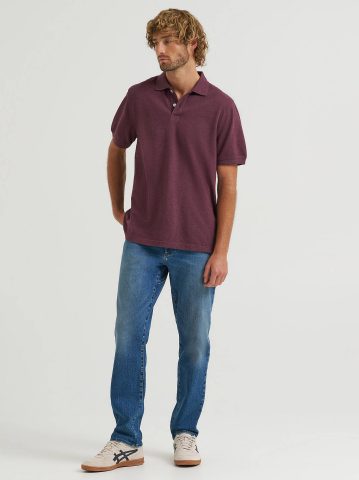 Men's Solid Mini Pique Polo Shirt