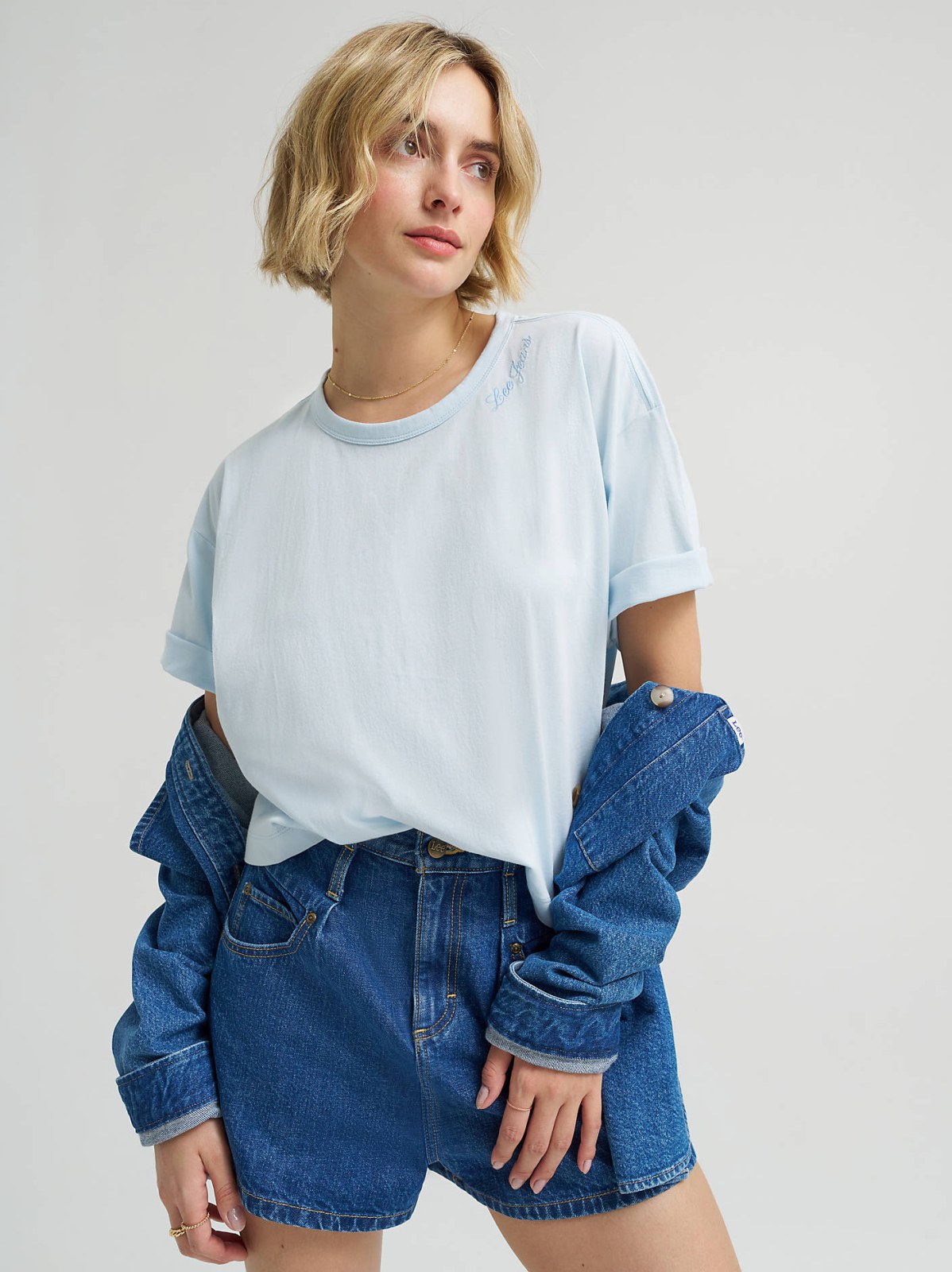 Women's Boxy Fit Embroidered Logo Tee - view 3