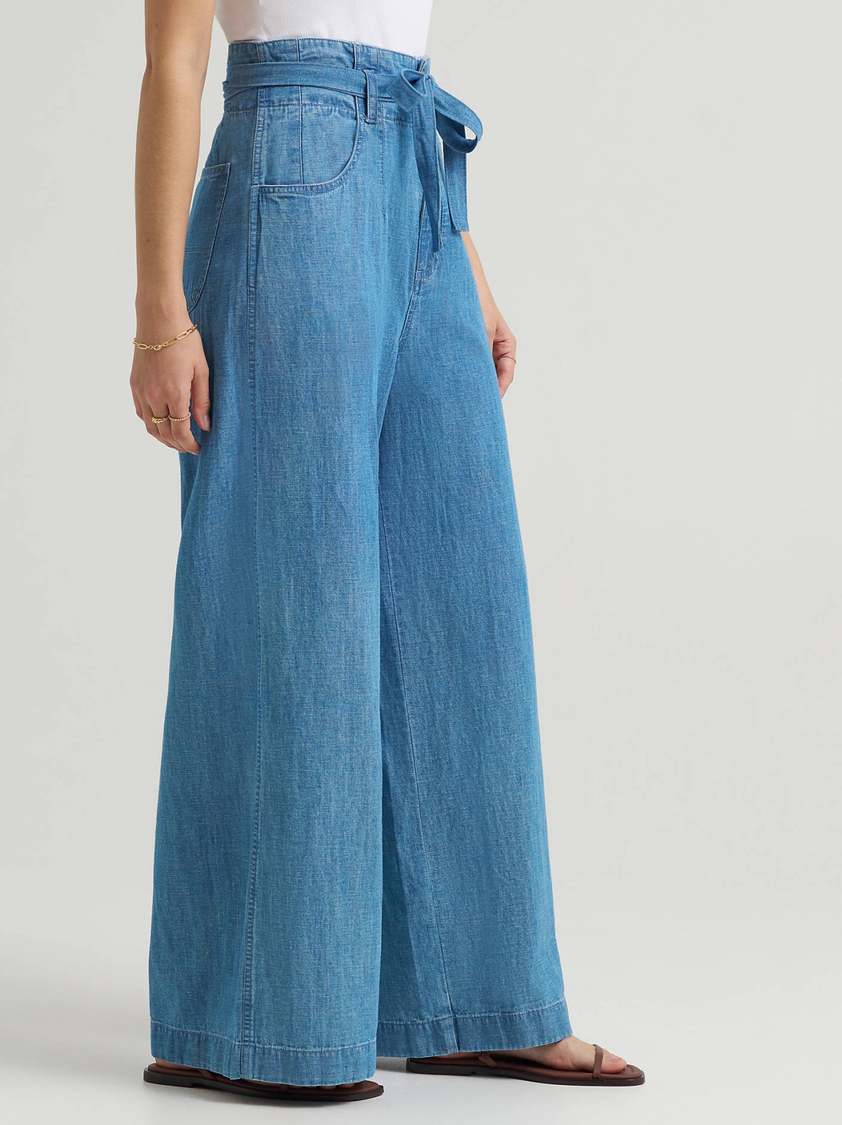 Women's High Rise Pleated Linen Trouser Pant - view 4