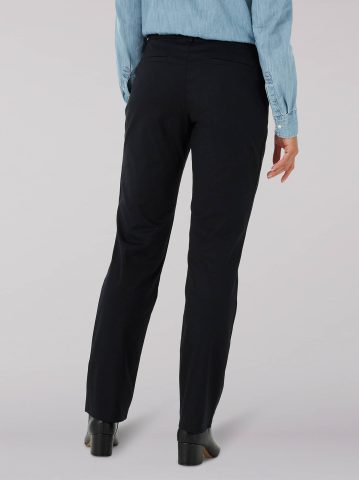 Women's Wrinkle Free Relaxed Fit Straight Leg Pant (Petite) — alternate view