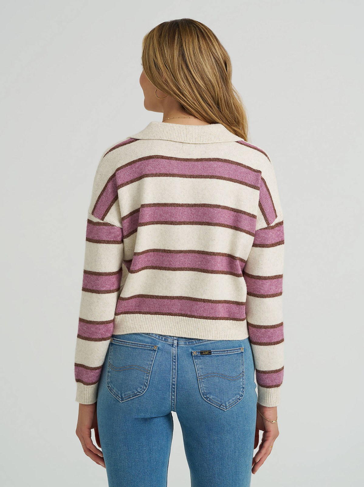 Women's V-Neck Stripe Sweater - view 2
