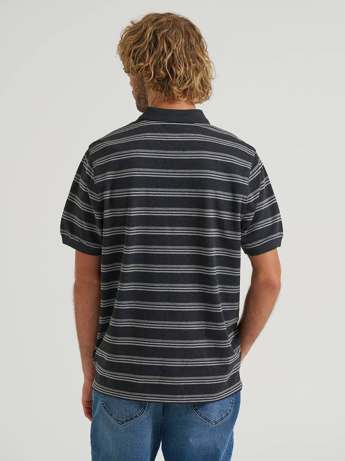 Men's Stripe Mini Pique Polo Shirt - view 2