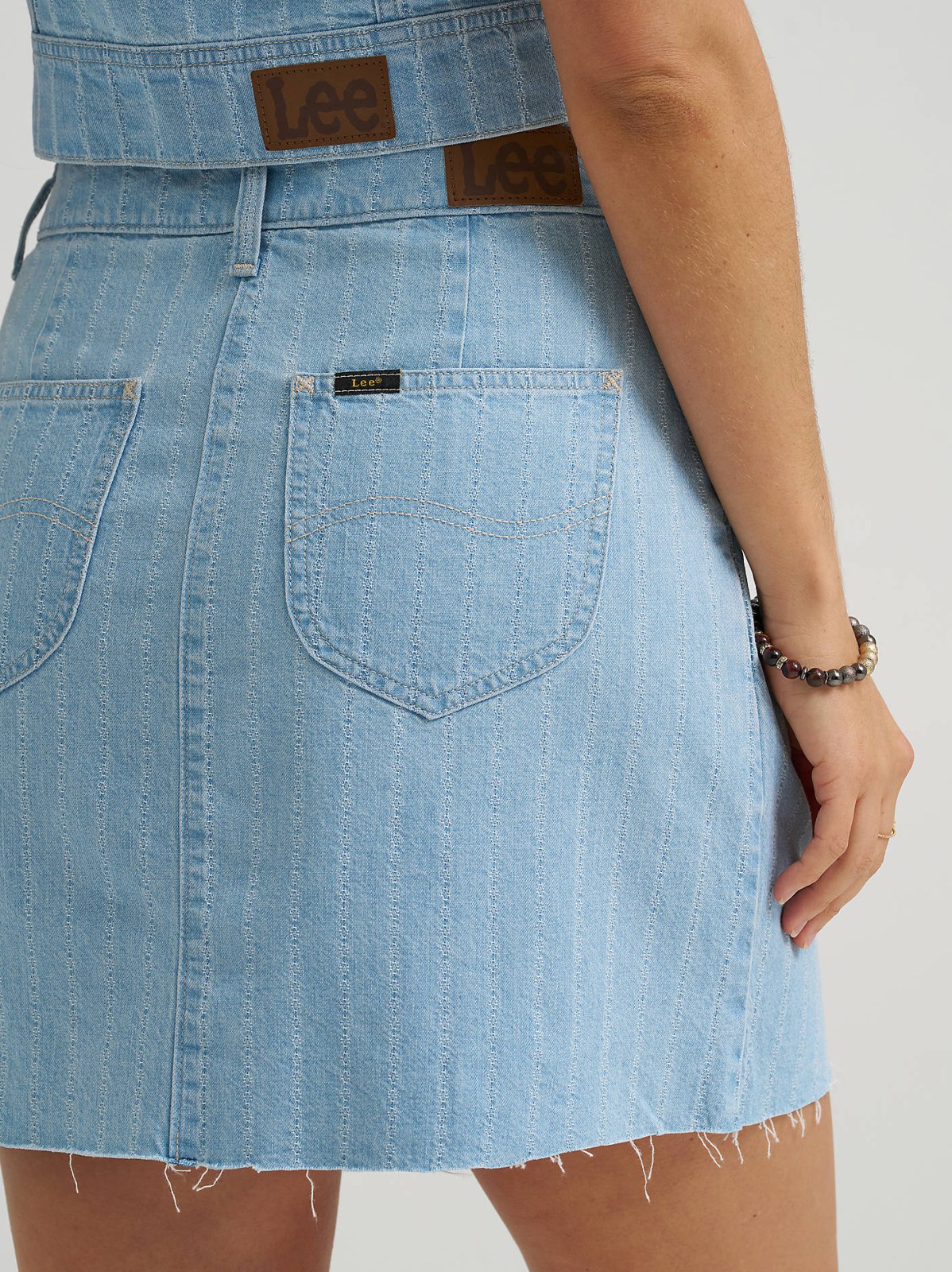 Women's Pleated Denim Skirt - view 5