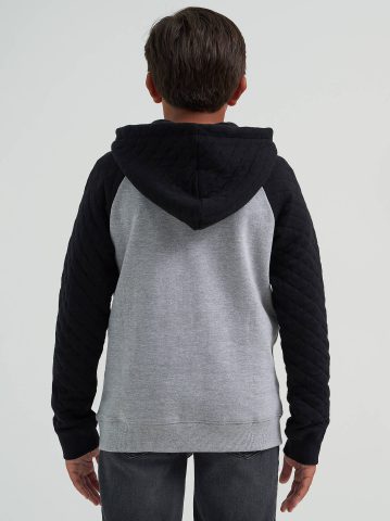 Boy's Quilted Raglan Fleece Hoodie — alternate view