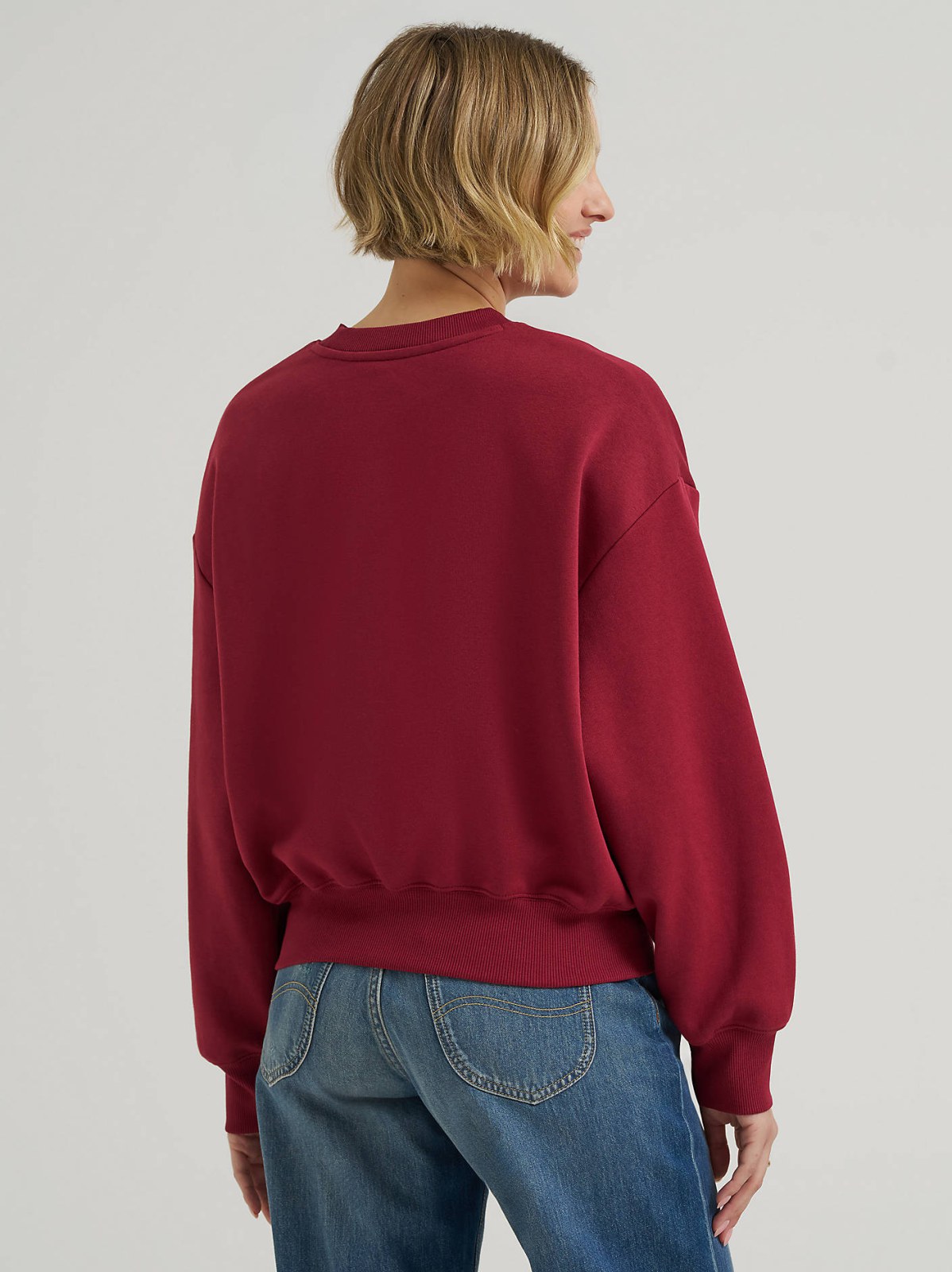 Women's Solid Crew Neck Sweatshirt - view 2