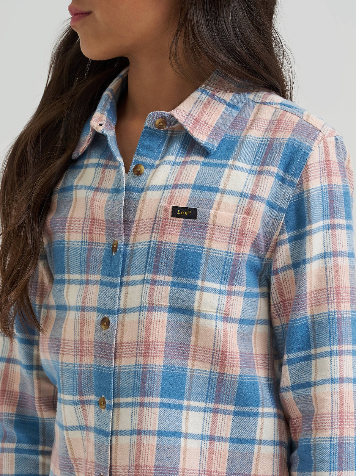 Girl's One Pocket Plaid Flannel Shirt - view 3