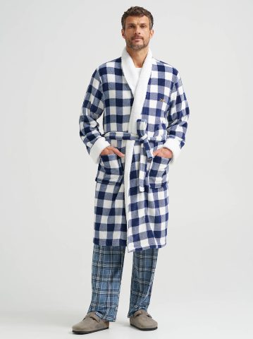 Men's Sherpa Lined Flannel Robe Men's Sherpa Lined Flannel Robe