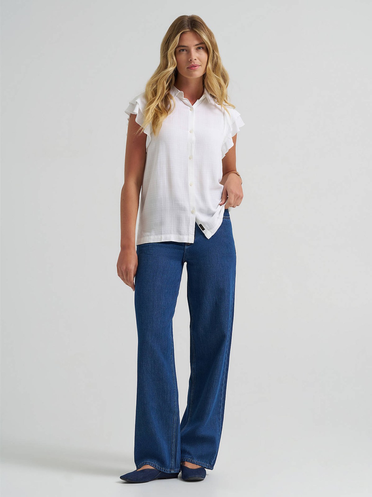 Women's Legendary Flutter Sleeve Button Down Shirt - view 4