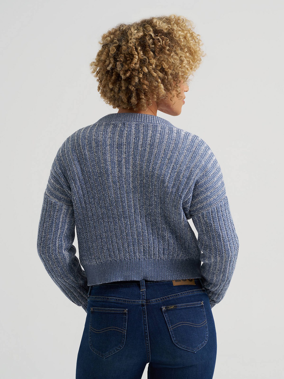 Women's V-Neck Plaited Sweater - view 2