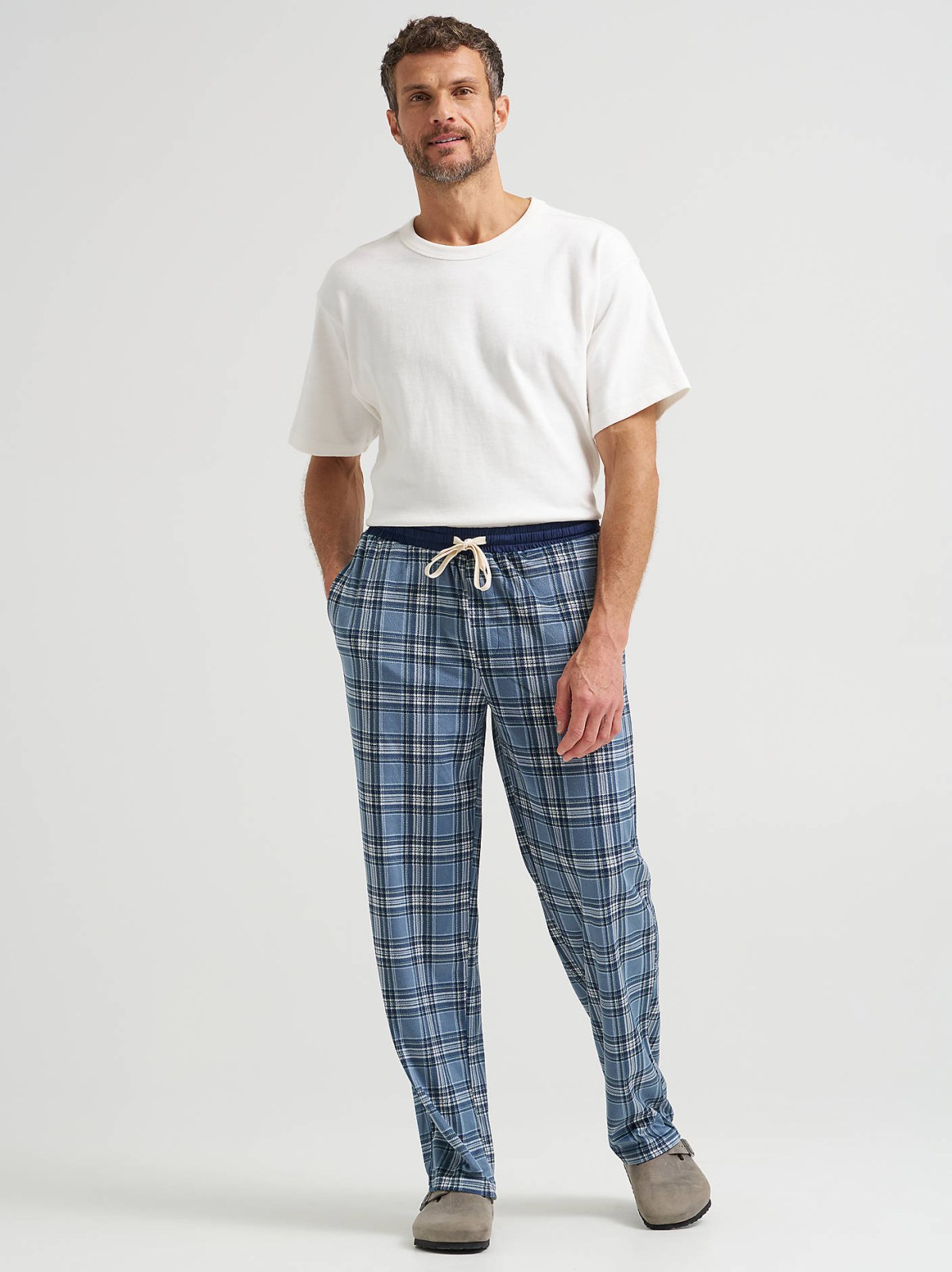 Men's Plaid Lounge Pant with Contrast Waistband