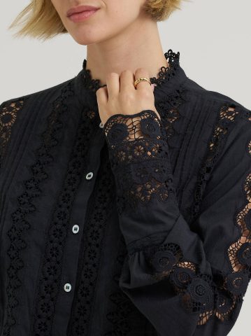 Women's Lace Button Down Blouse