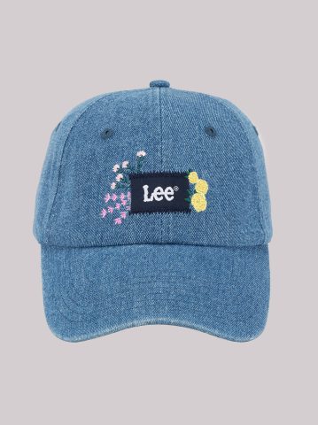 Women's Flower Embroidered Denim Dad Cap — alternate view