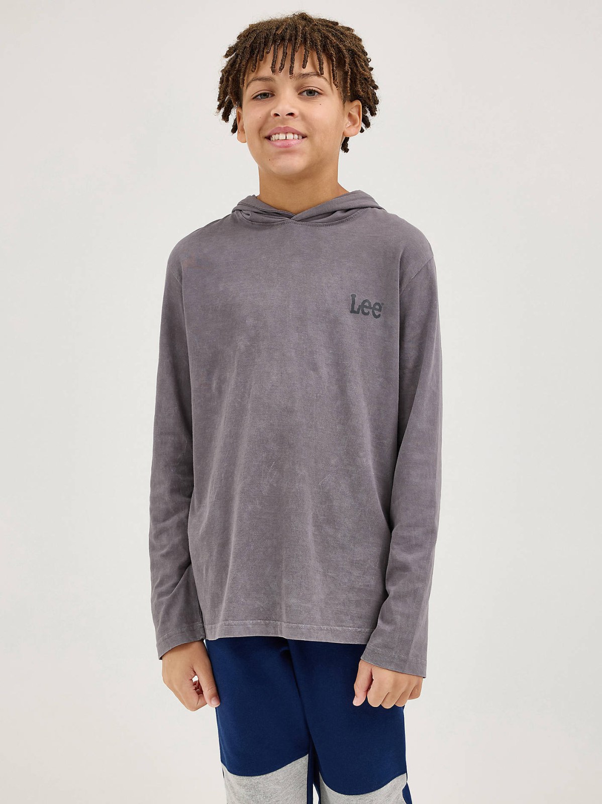 Boy's Oil Wash Hooded Jersey Logo Tee