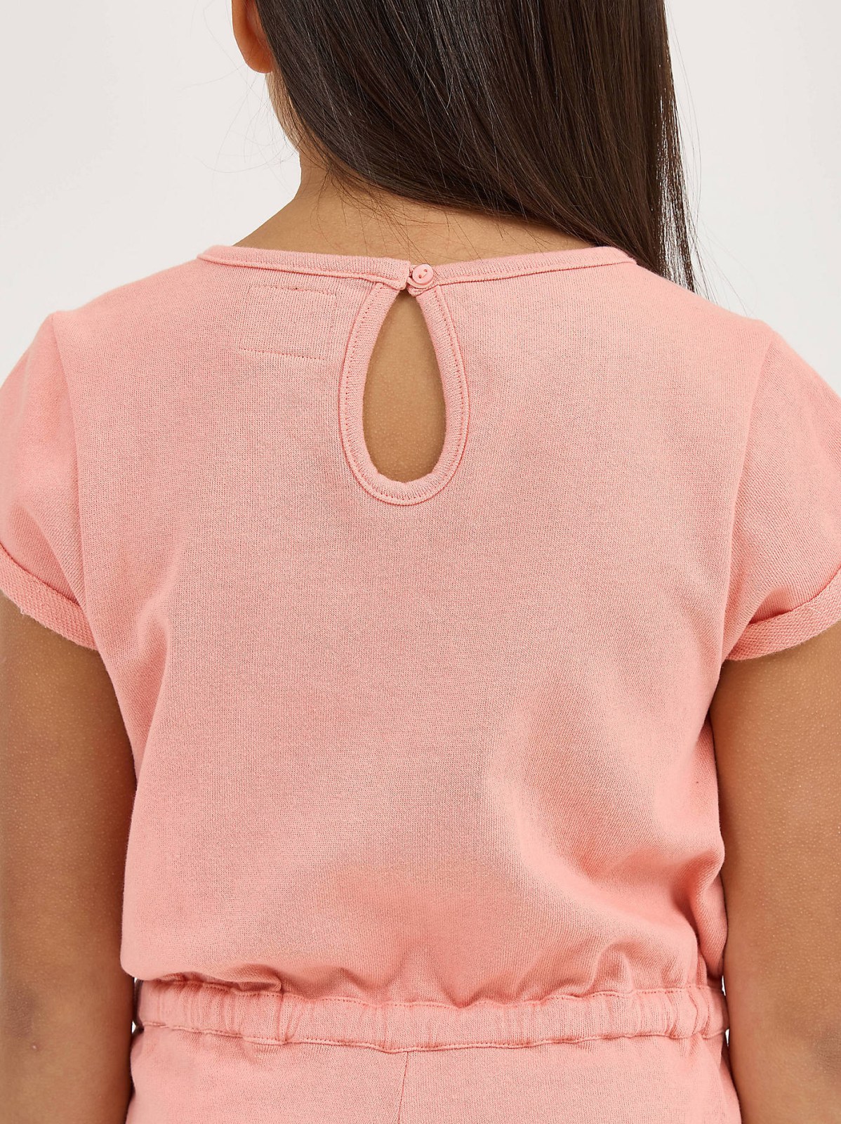 Girl's French Terry Roll Sleeve Romper - view 4