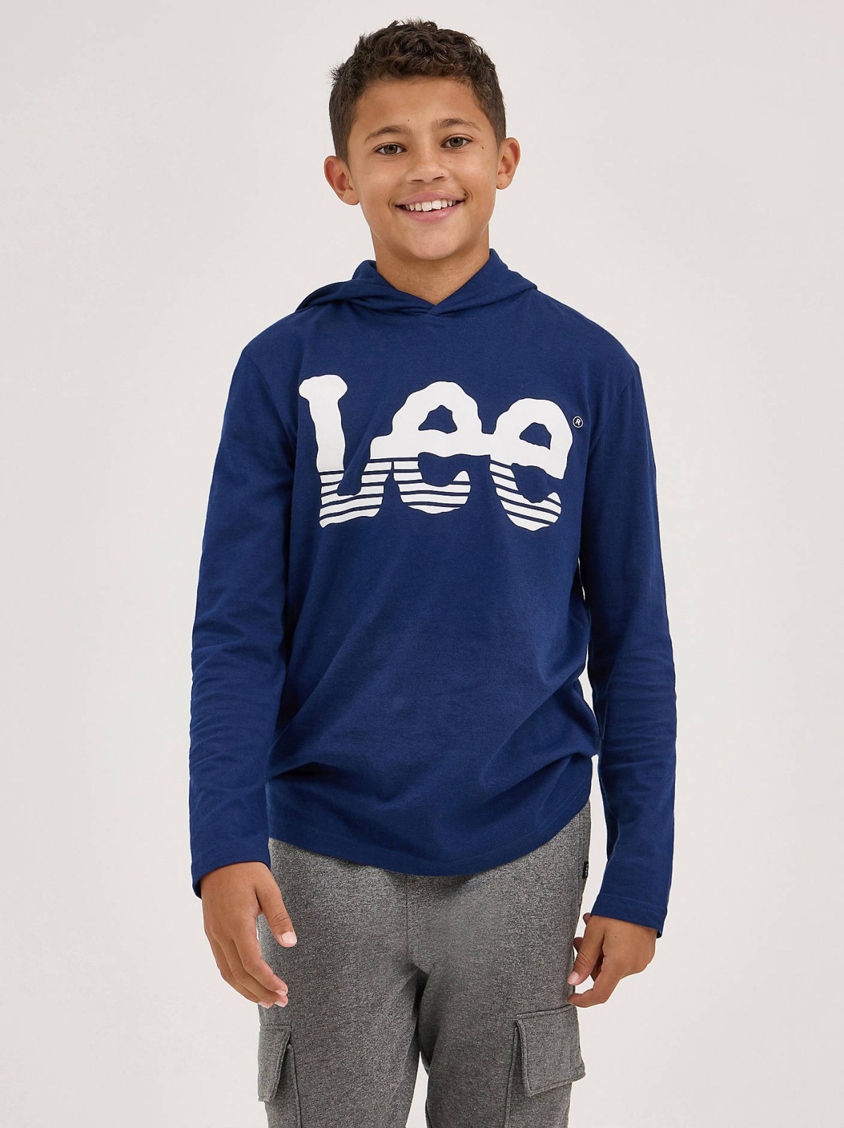 Boy's Stripe Twitch Logo Hoodie Tee