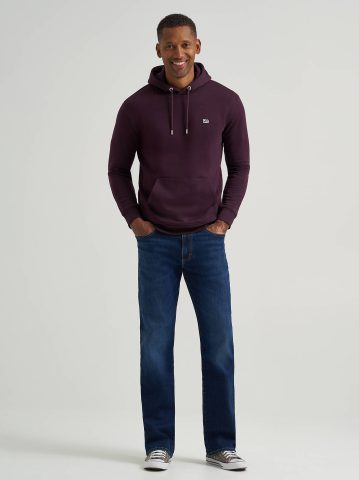 Men's Logo Patch Solid Hoodie