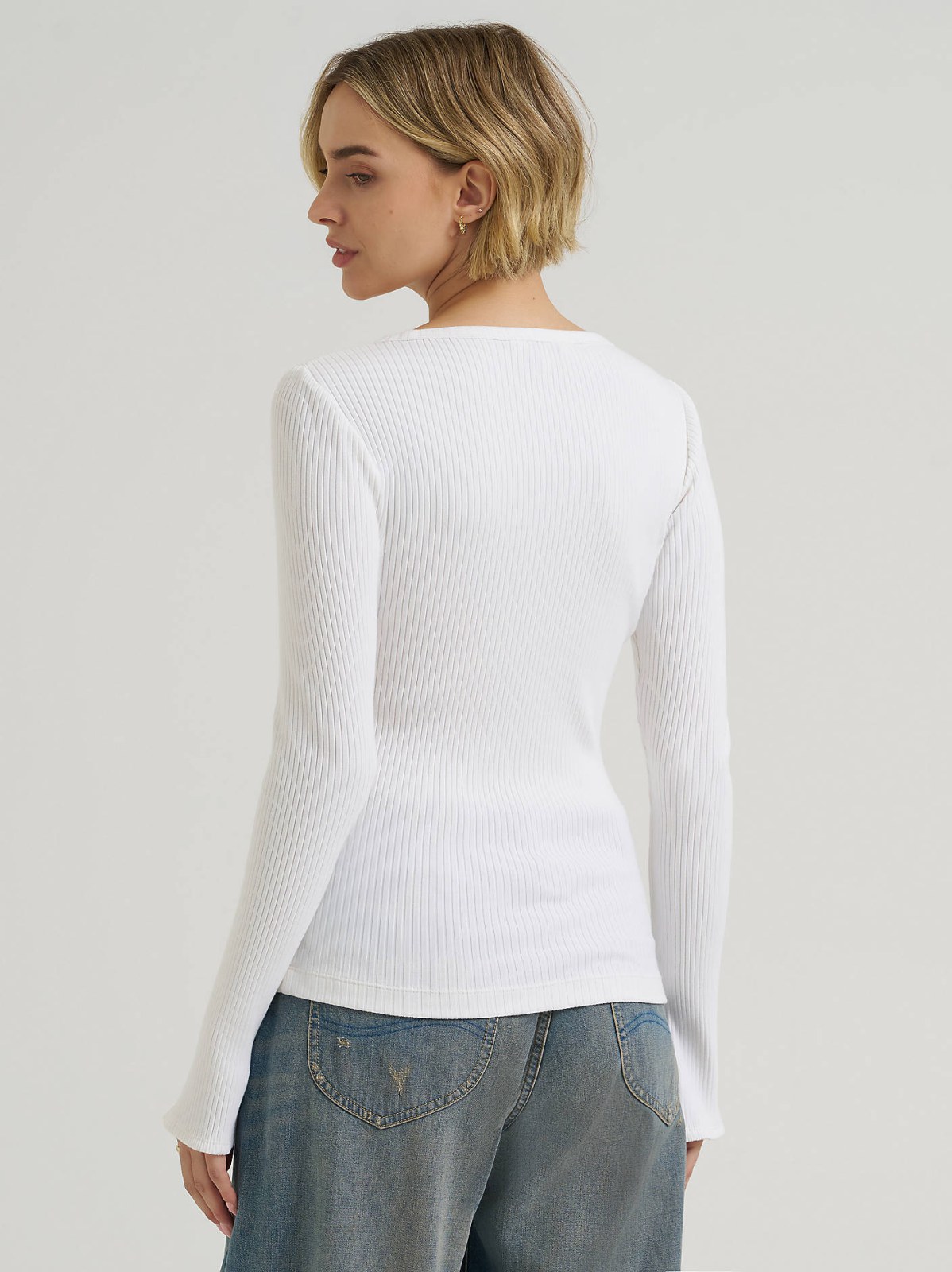 Women's Slit Sleeve Rib Knit Tee - view 2