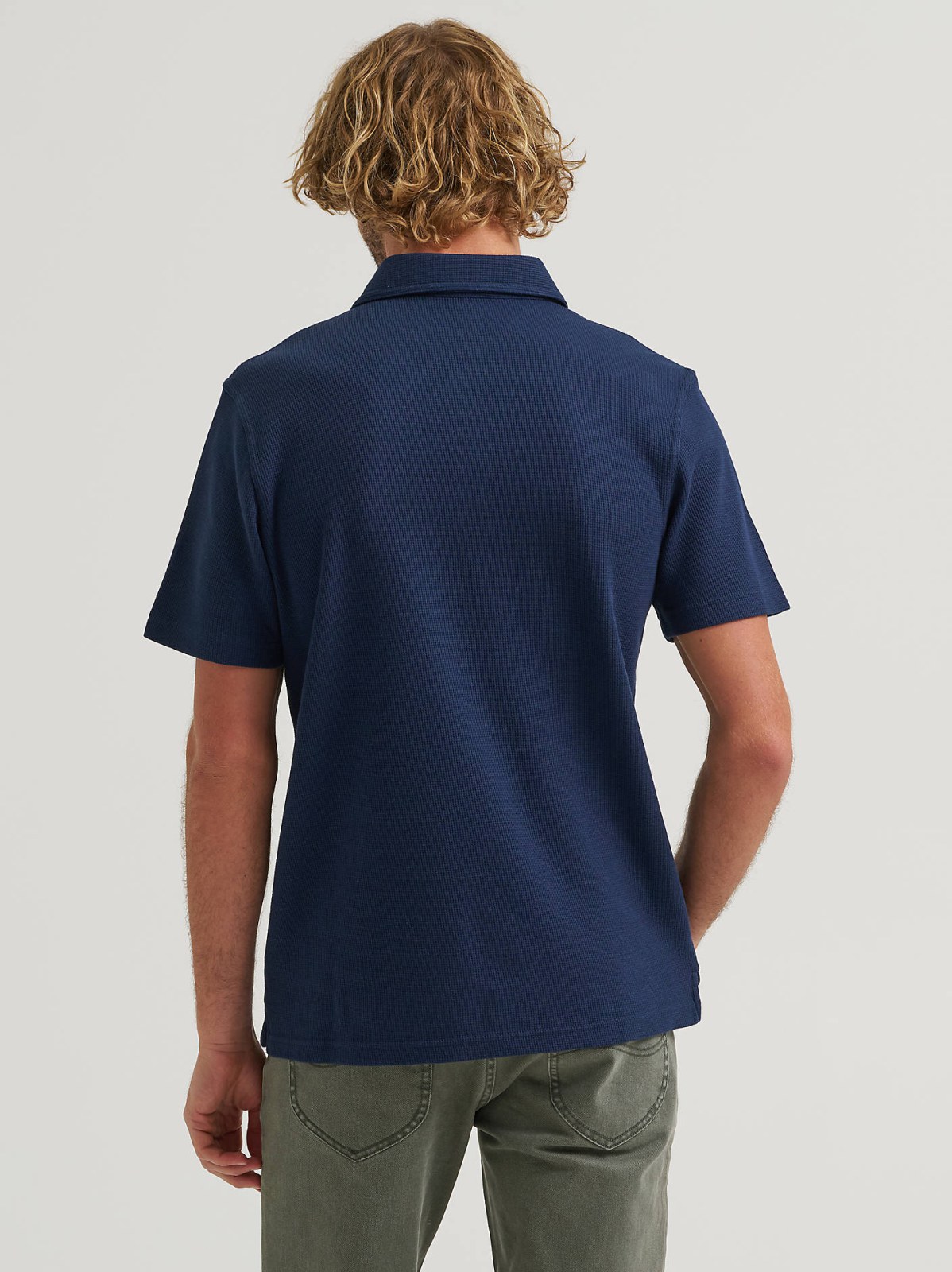 Men's Lightweight Waffle Knit Polo Shirt - view 2