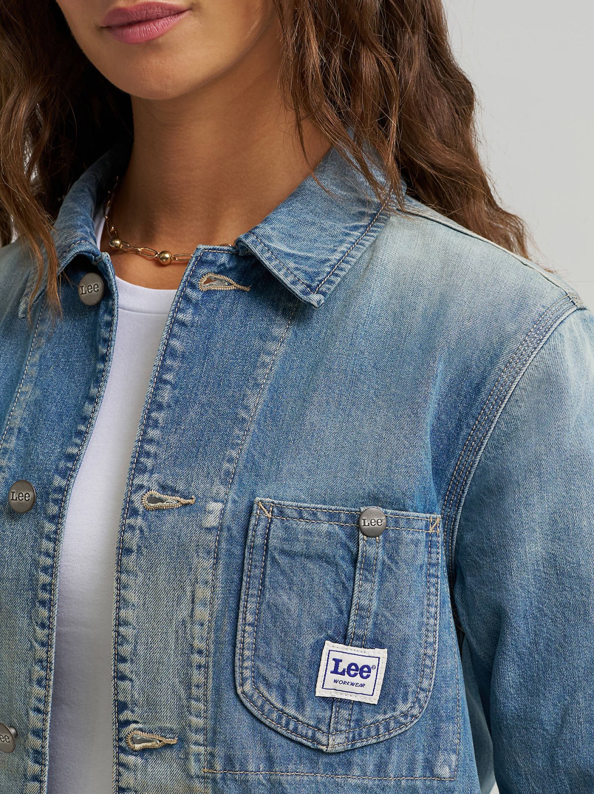 Women's Denim Utility Chore Jacket - view 4