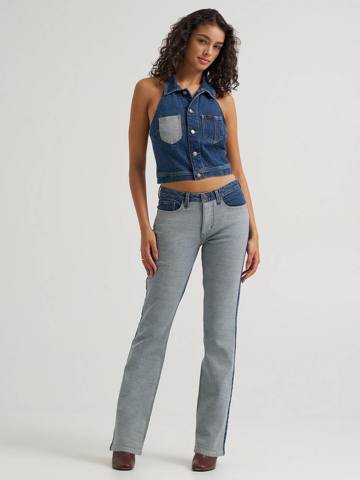 Women's Reversed Denim Chore Halter Top - view 4