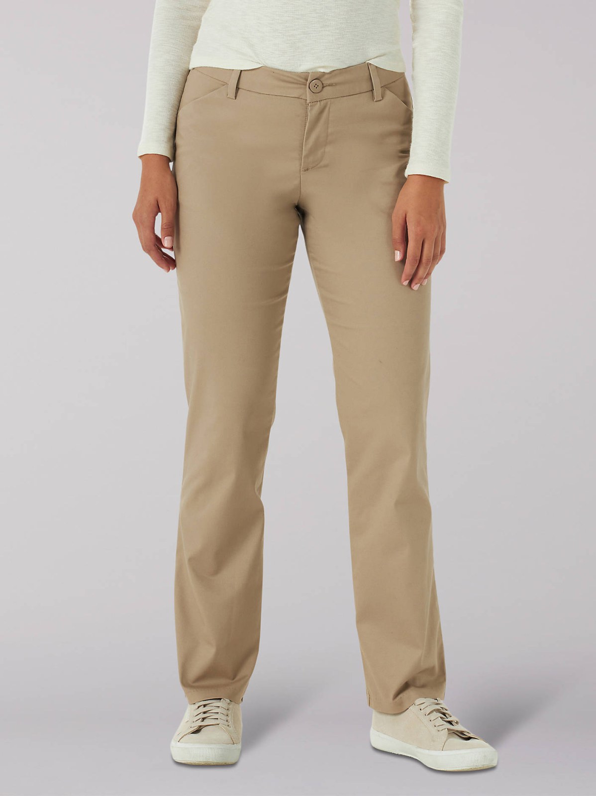 Women's Wrinkle Free Relaxed Fit Straight Leg Pant (Petite)