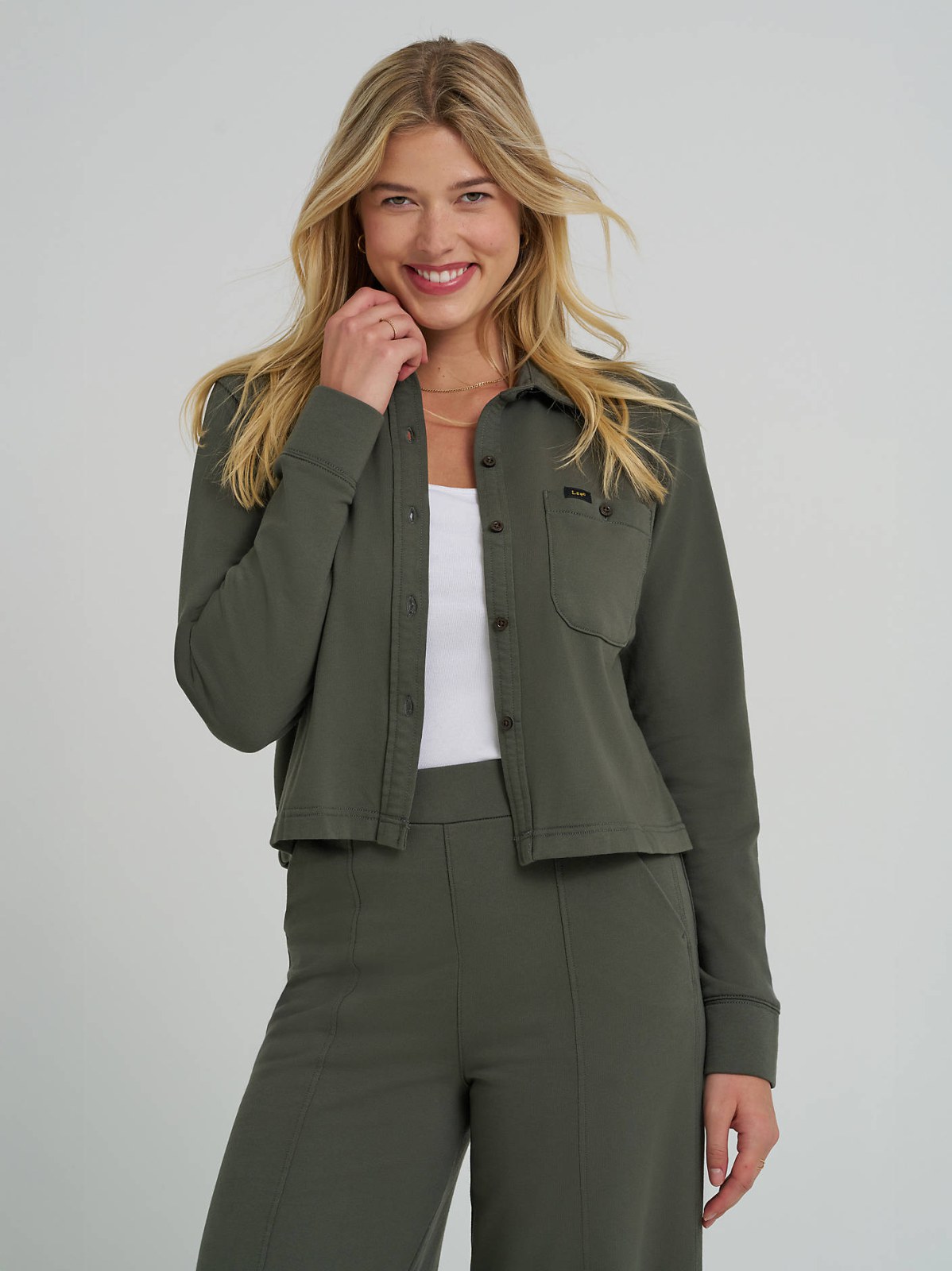 Women's All Purpose Solid Knit Button Down Shirt - view 4
