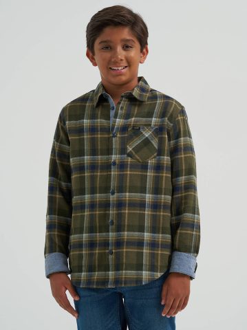 Boy's One Pocket Plaid Flannel Shirt Boy's One Pocket Plaid Flannel Shirt
