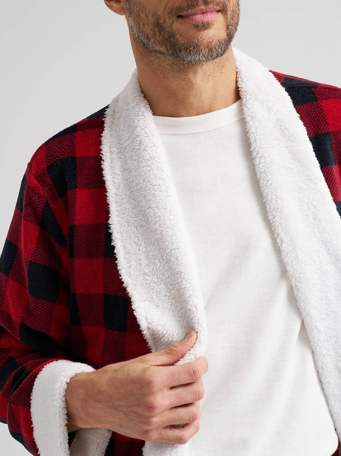 Men's Sherpa Lined Flannel Robe - view 4
