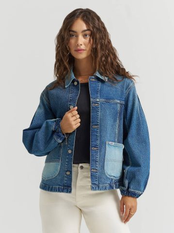 Women's Patched Denim Chore Jacket